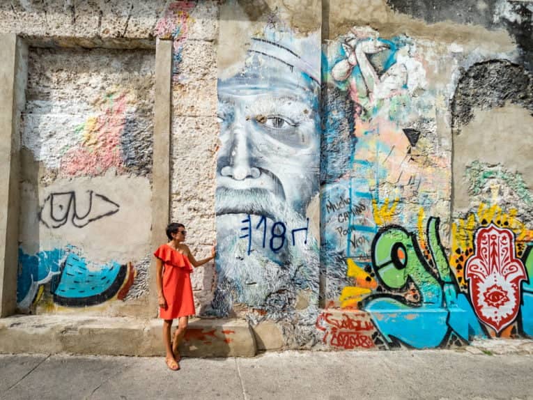 Street art à Getsemani, quartier historique de Carthagène en Colombie