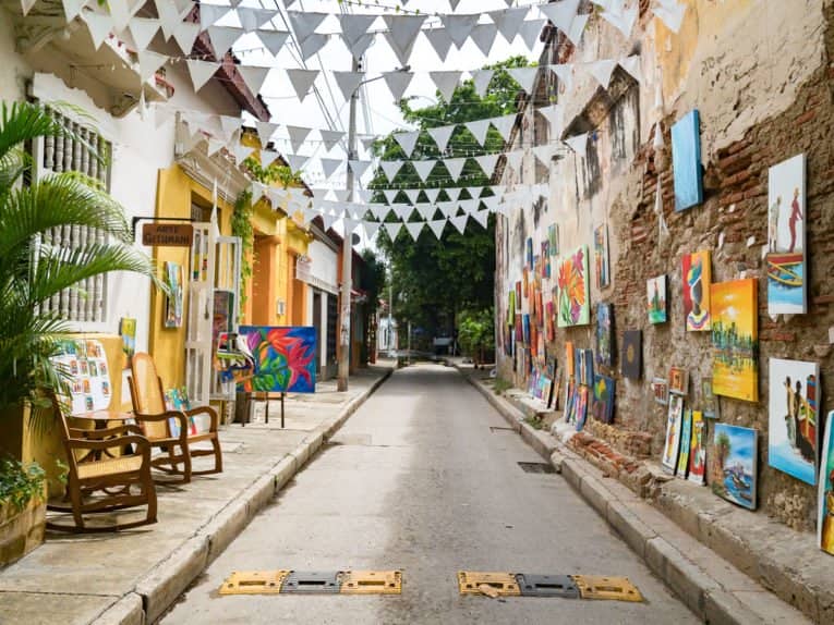 Street art à Getsemani, quartier historique de Cartagena en Colombie