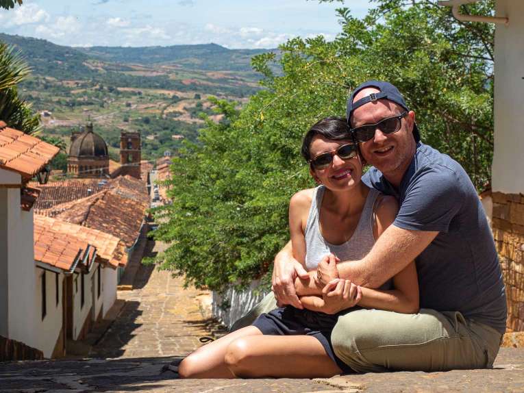 Angélica et Sam à Barichara en Colombie