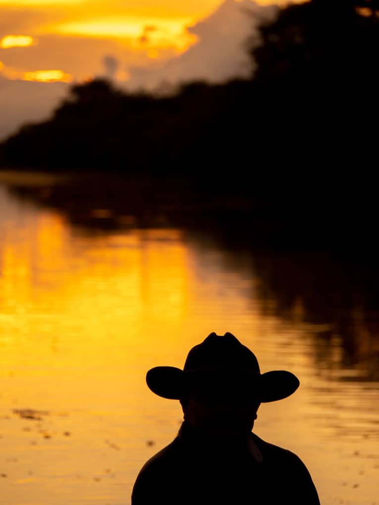 Cow boy au Coucher de soleil dans le Casanare