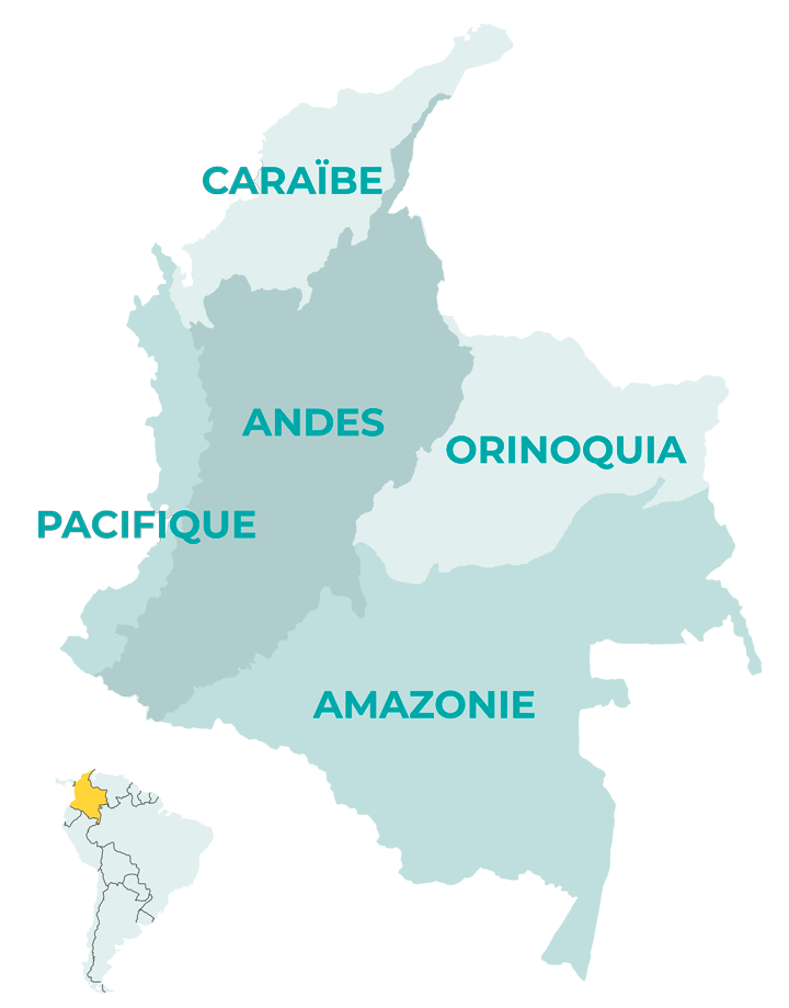 Carte des régions de Colombie