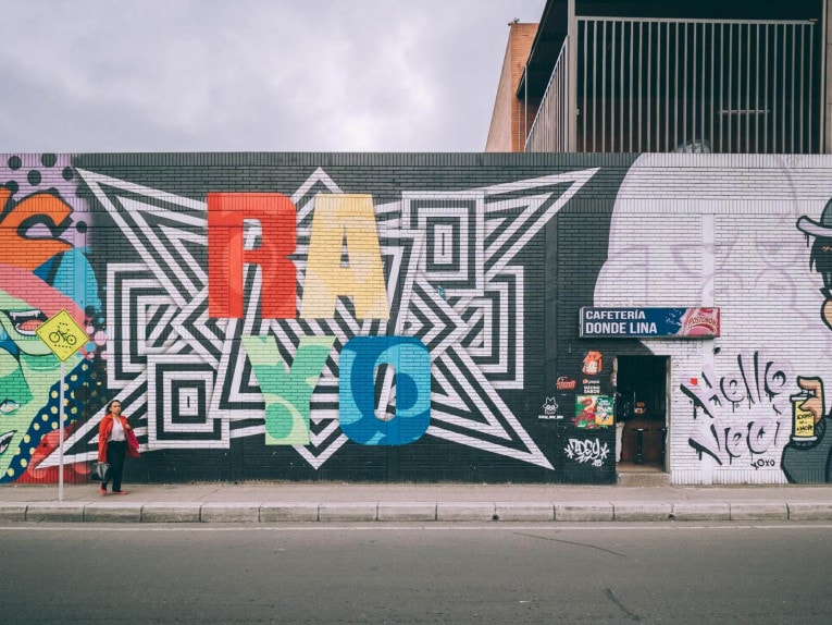 Street art au Distrito Graffiti à Bogota en Colombie