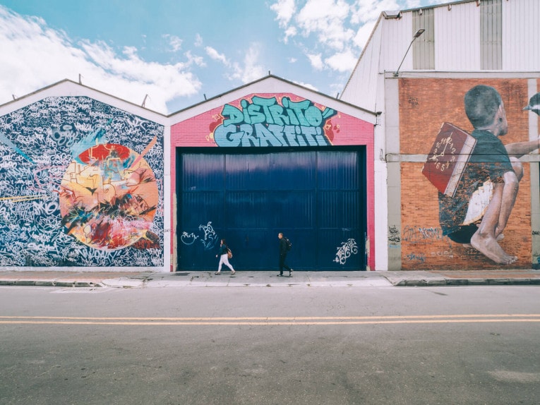 Street art au Distrito Graffiti à Bogota en Colombie