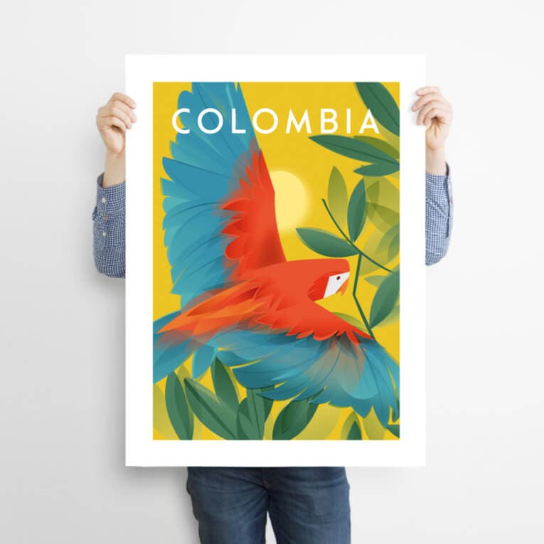 Travel Poster "Colombia", Affiche designe et décoration de voyage