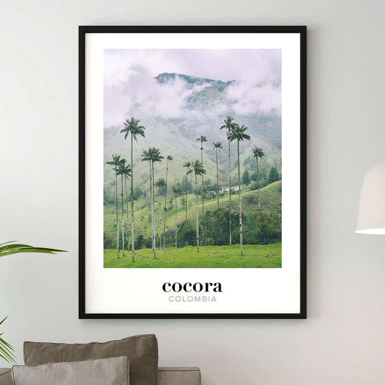 Poster de la Vallée de Cocora à encadrer pour décoration et cadeaux